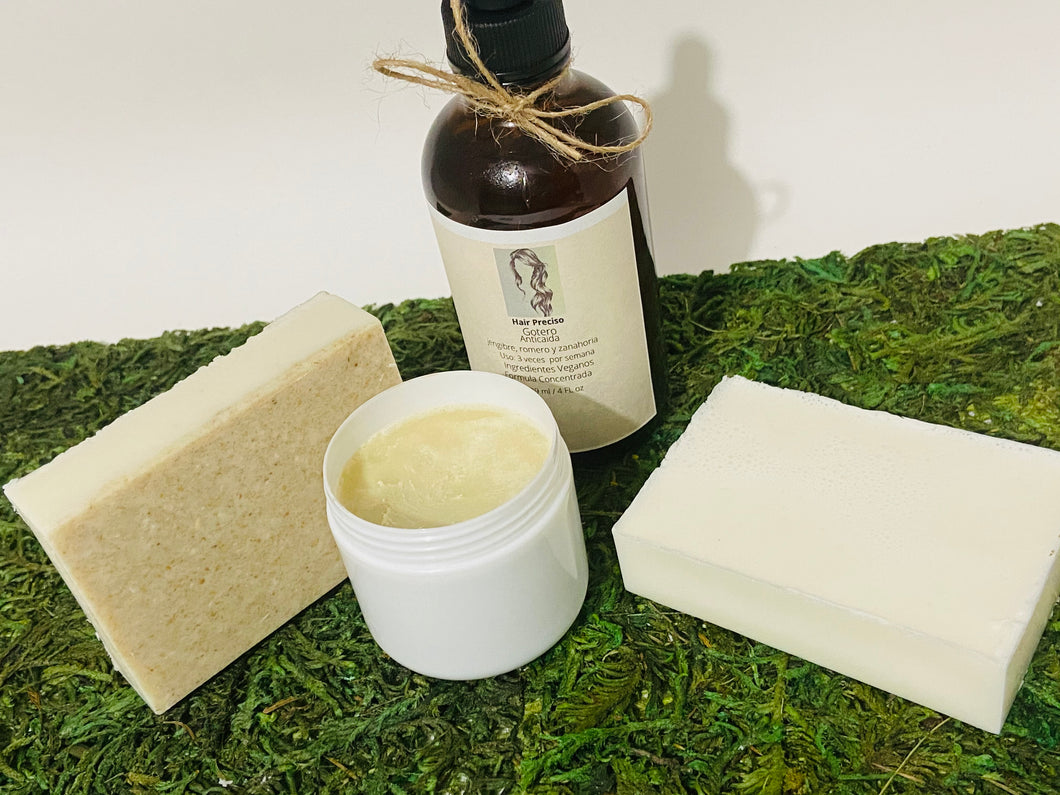 Combo with Dropper anti fall and growth 2 soaps and a cream.